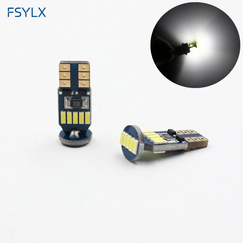 Светодиодная лампа для внутреннего освесветильник FSYLX 501 T10 W5W 194 168 canbus 15SMD 4014 автомобиль