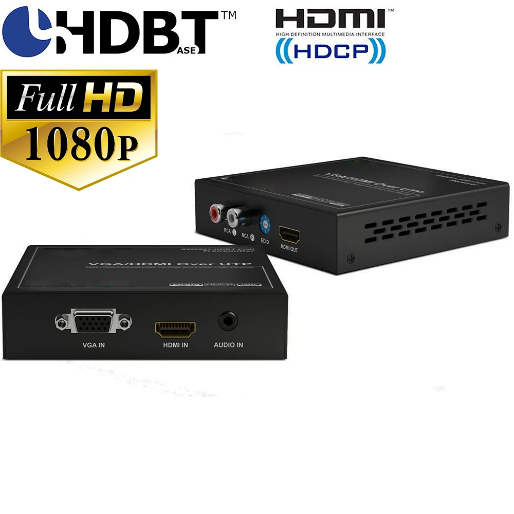 Hdmatters VGA HDMI удлинитель HDBaseT аудио экстрактор VGA HDMI 2-в-1 входов Poh Мощность до 100 м