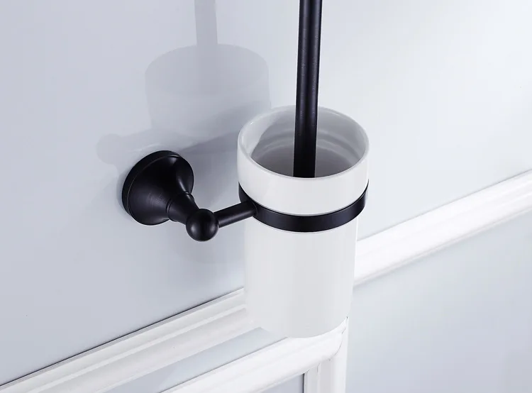 Бесплатная доставка высокое качество черный держатель для туалетной щетки с
