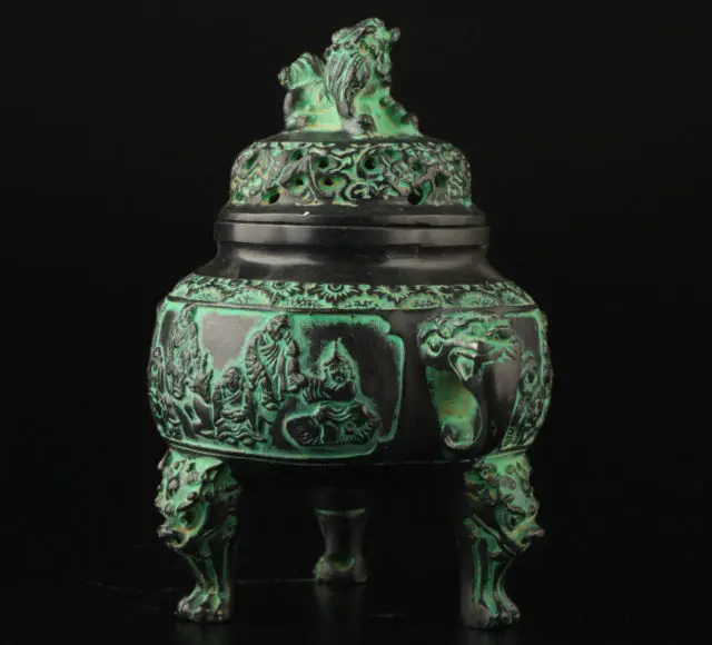 Китайская Винтажная Коллекция старинное бронзовое литье духовный Лев Будда