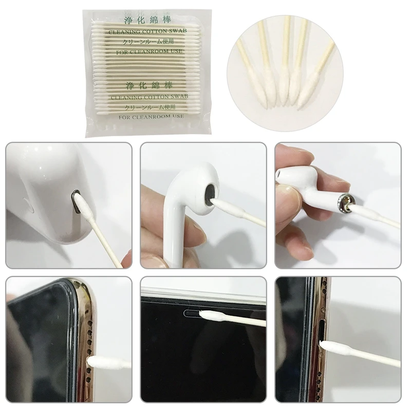 Для Apple Airpods хлопковая одноразовая палочка инструмент для очистки для беспроводных Bluetooth наушников телефона Аксессуары для удаления пыли