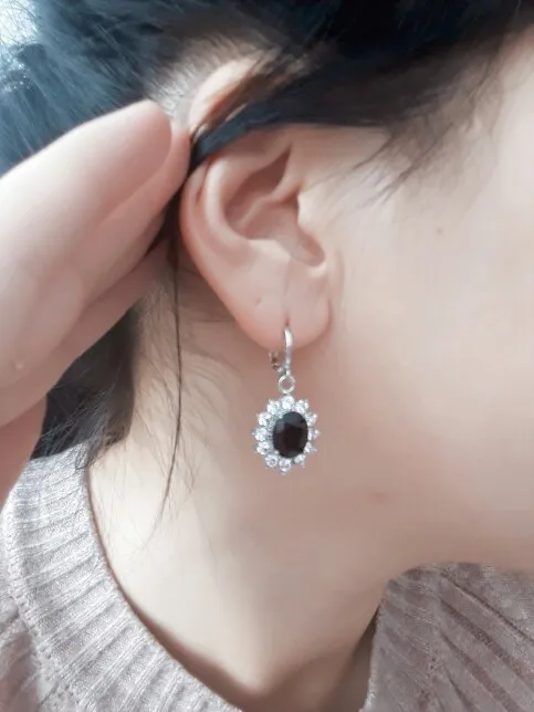 Luxury 925 Sterling Silver Pendant Necklace Hoop Earrings Sets For Wedding Femme Chain Party Gifts | Украшения и аксессуары