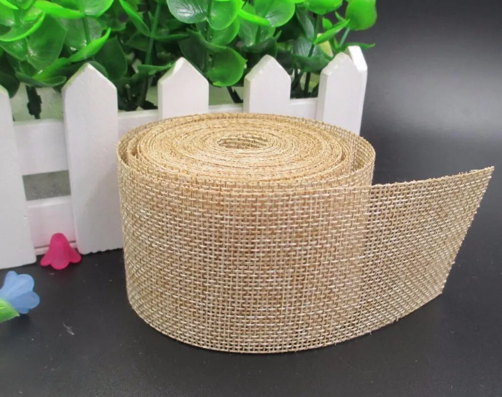 10 метров/катушка 5 см джутовая льняная лента естественного цвета отделка для