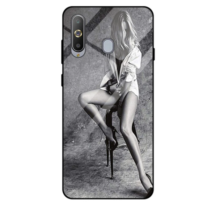 Для samsung galaxy A8S чехол волк девушка стильное закаленное стекло силиконовая рамка стекло Твердый чехол A8S SM-G8870 чехол s
