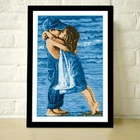 Рукоделие, вышивка крестиком, Набор для вышивки, морская пара, поцелуй, Детский рисунок, счетный крест, набор для шитья любви