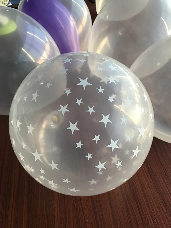 10 шт./лот 12 дюймовые прозрачные звезды Romatic жемчужные латексные воздушные шары