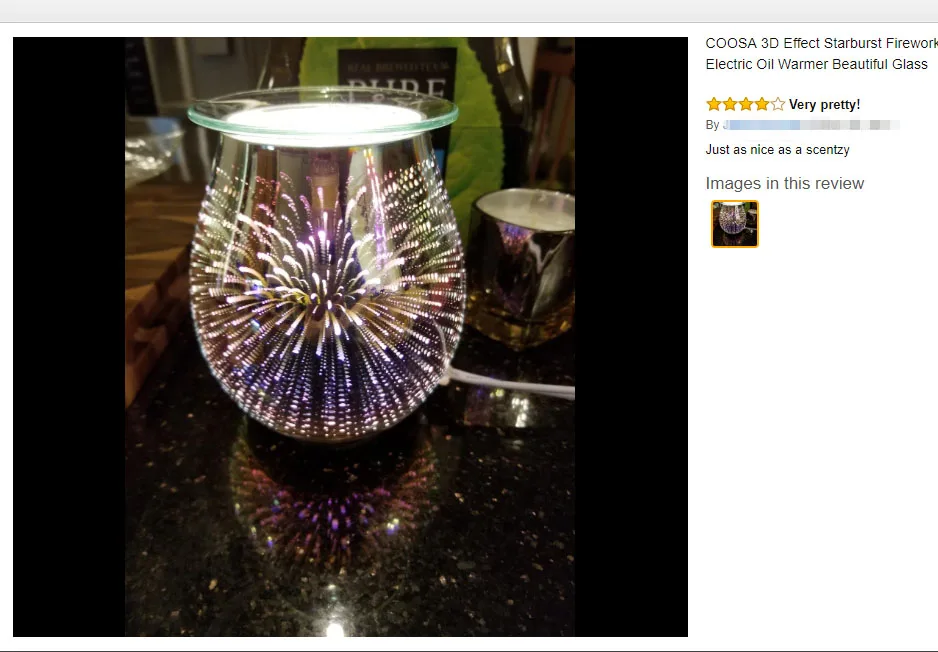 COOSA стекло 3D эффект Starburst фейерверк Электрический воск масляный светильник теплые компрессионное коаксиальное для декоративного офиса