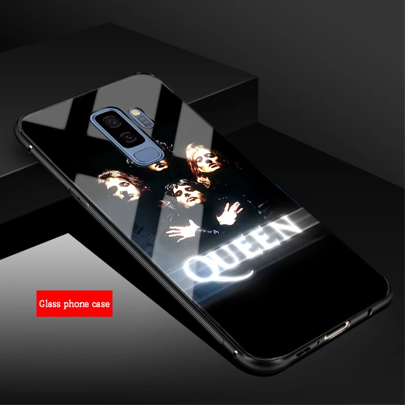 Freddie Mercury Queen band чехол для телефона из закаленного стекла Samsung Galaxy S8 S9 S10 PLUS A6 A6S A8 A8S J6