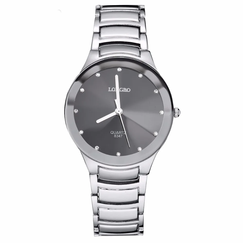 Longbo 2017 Топ Бренд роскошные часы для женщин и мужчин из нержавеющей стали