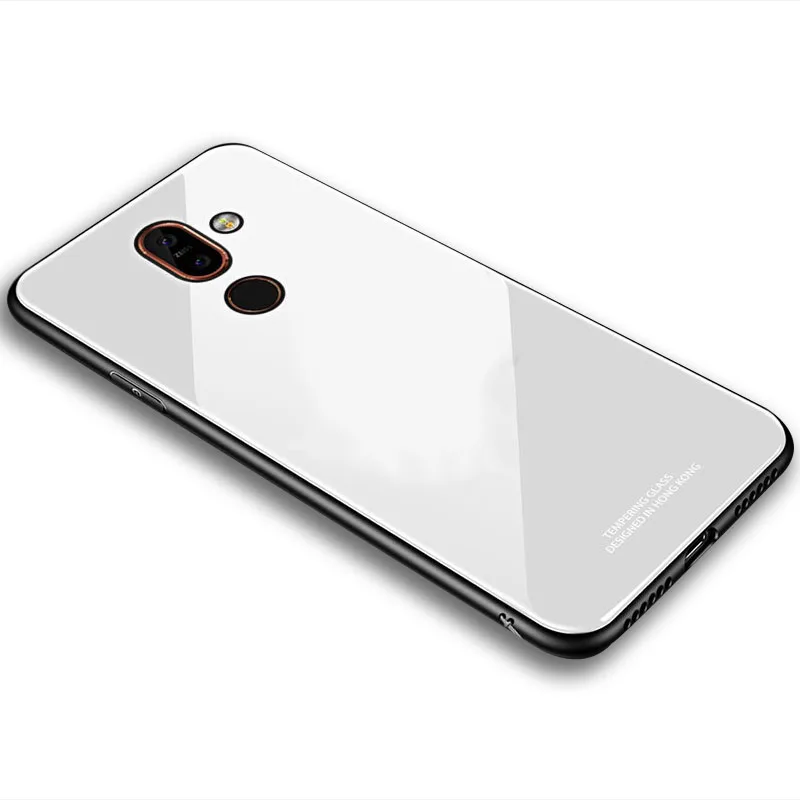 white SemgCeKen роскошный стеклянный зеркальный чехол для Nokia X6 X7 7 plus 7 plus 8,1 силикон tpu Твердый чехол на заднюю панель телефона 3d - Цвет: white