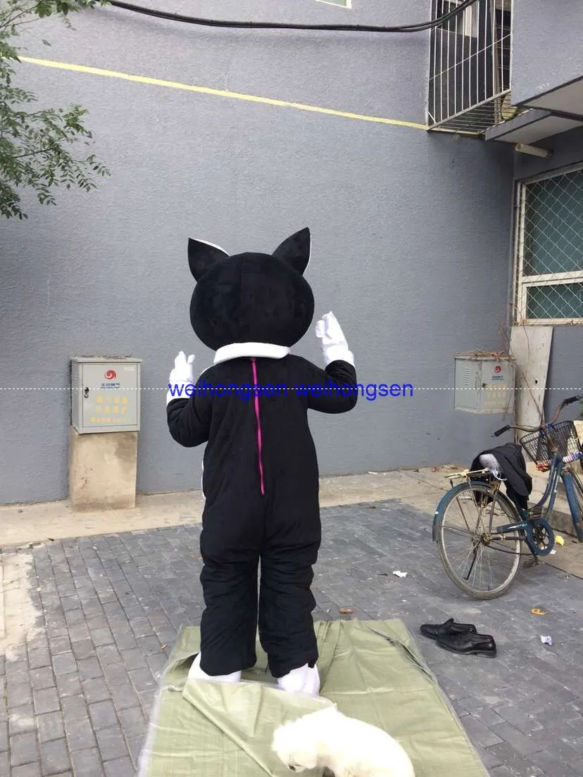 Можно мыть водой высокого качества EVA Материал Черный Белый Кот талисман костюмы
