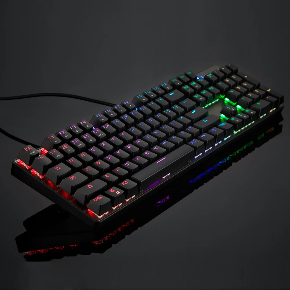 MOTOSPEED CK104 русская английская механическая клавиатура игровая металлическая с 104