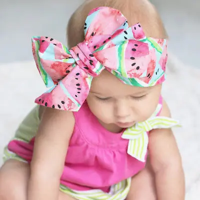 Baby Girls Toddlers Floral Flower Cotton Big Bow Hair band Headband Accessories | Детская одежда и обувь