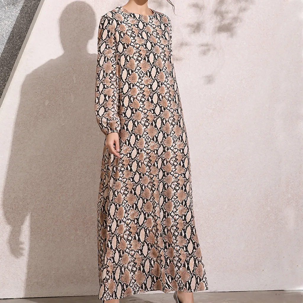 Платье макси в стиле Abaya мусульманское длинное платье с рукавом колокольчиком и