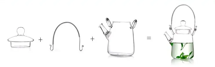 

1PC 300ML Hot selling heat resistant glass teapot JM 1003