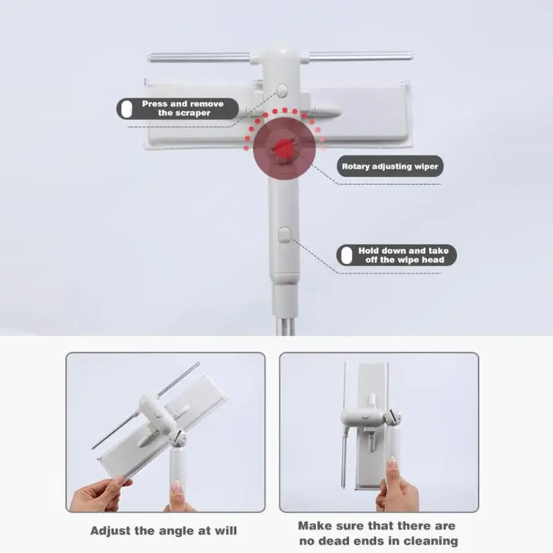 New Telescopic High-rise Cleaning Glass Sponge Mop Multi Cleaner Brush Washing Windows Dust Brush Easy Clean the Windows