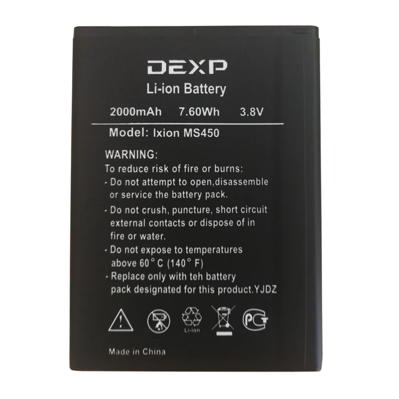 1 шт. Новый Ixion MS450 Батарея для DEXP батареи мобильного телефона 2000 мАч литий-ионный +