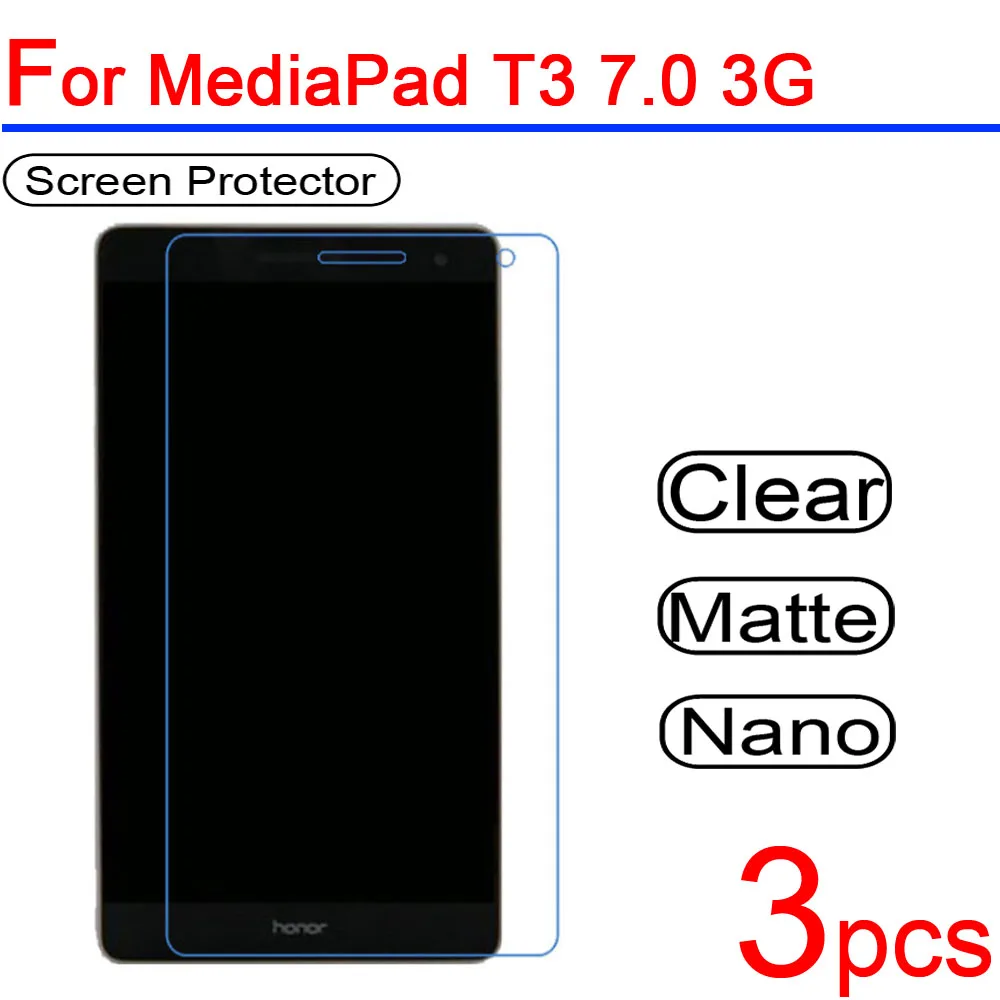 3 шт. Ультра прозрачная мягкая ЖК-защитная пленка для экрана Huawei Mediapad T3 10 7 0 8 3G WIFI