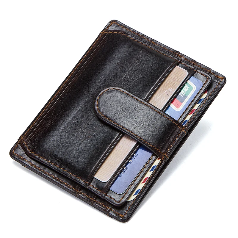 CONTACT'S Мини кошелек RFID из натуральной кожи с отделениями для ID карты дизайн засов