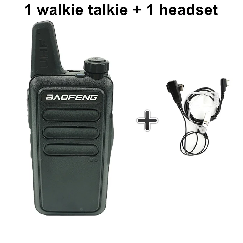 Add a headset Baofeng BF-R5 мини Детская рация Hf трансивер UHF радио портативный 2 Вт игрушка коммуникатор Удобная рация двухстороннее радио Wln KD-C1 - Цвет: Add a headset