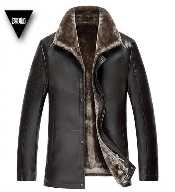 Мужское длинное пальто из искусственного меха с воротником-стойкой | Мужская