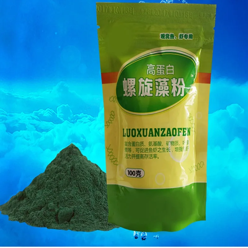 50/100 г декоративные креветки открытый корм водоросли рыбы forage порошок из спирулины бутылка Здоровое питание океана рыба еда