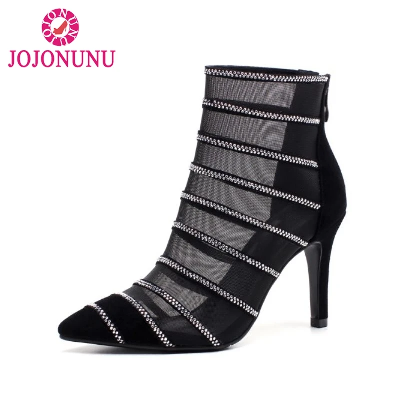 FITWEE Elegant Sexy Women Real Leather High Heel Sandals Beading Gladiator Thin Party Footwear Size 34-39 | Обувь