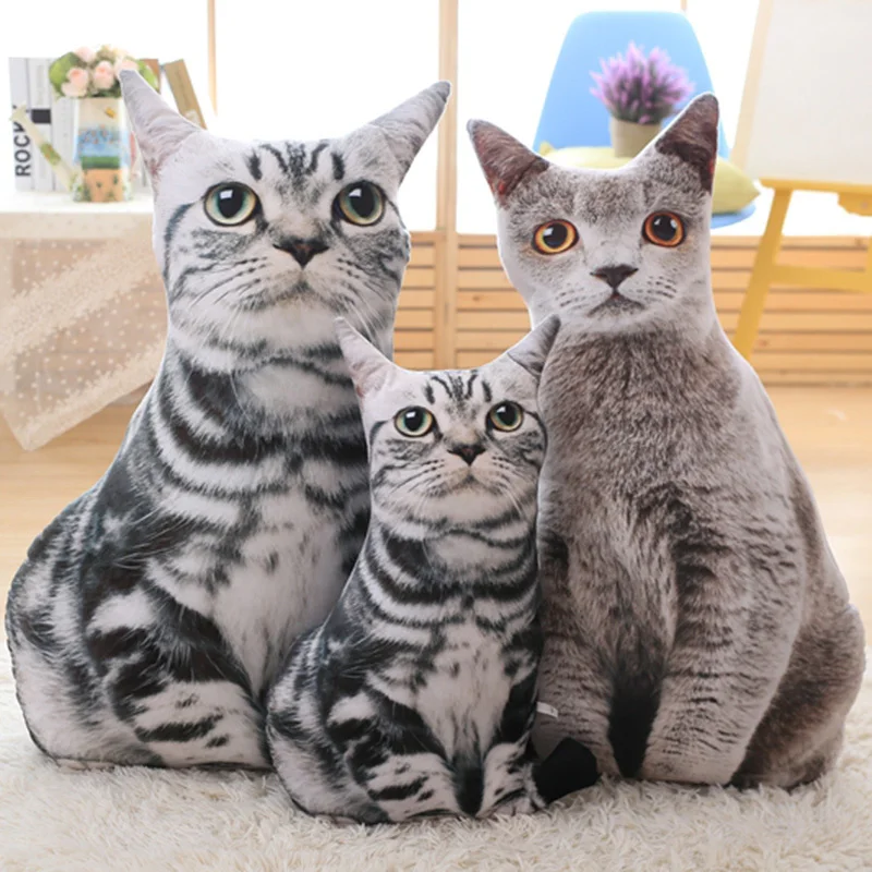 3D подушка в виде кошки кукла креативные милые плюшевые игрушки котенка подарок