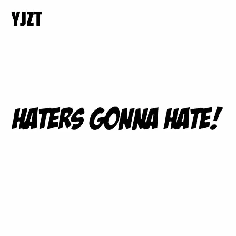 YJZT 12 6 х1 4 см Виниловая наклейка с надписью HATERS HATE цвет черный/серебристый |