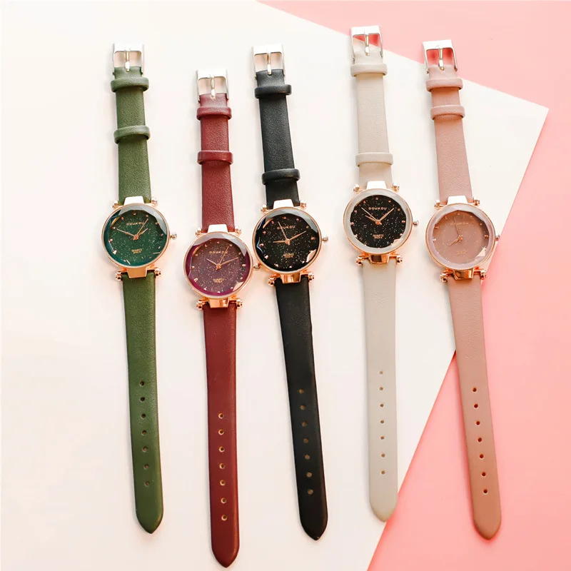

Luxury Starry Sky Women Watches 2021 Qualities Ladies Leather Quartz Watch Fashion Casual Female Wristwatches Montre Femme