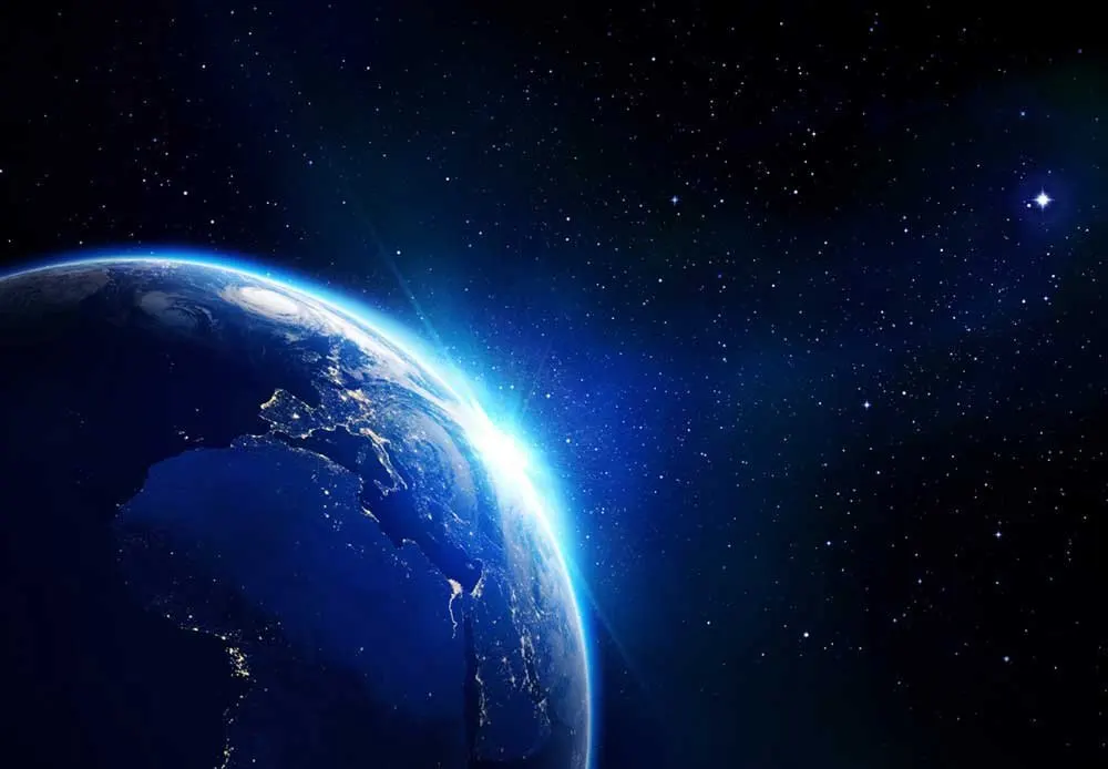 Изготовленный На Заказ 3D фото обои блестящий синий земли во Вселенной