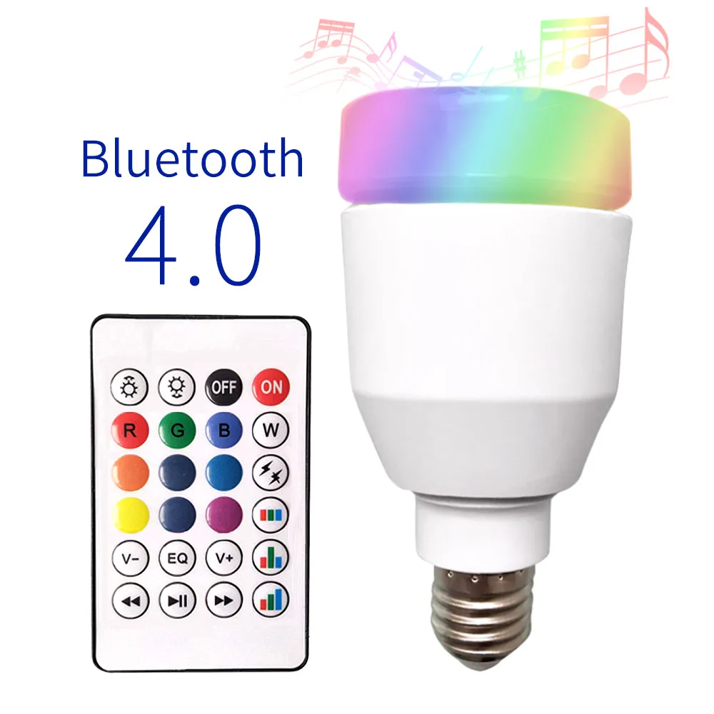 LKLTFX интеллектуальная Bluetooth музыкальная лампа светодиодная цветная Bluetooth Колонка лампа E27 Беспроводная с пультом дистанционного управления звуковая лампа