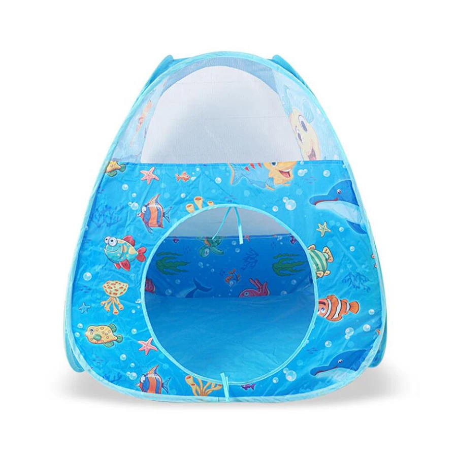 Toys Tunnel Tent Ocean Series Cartoon Game Ball Pits Portable Pool Foldable Children Outdoor Sports Educational Toy With Basket