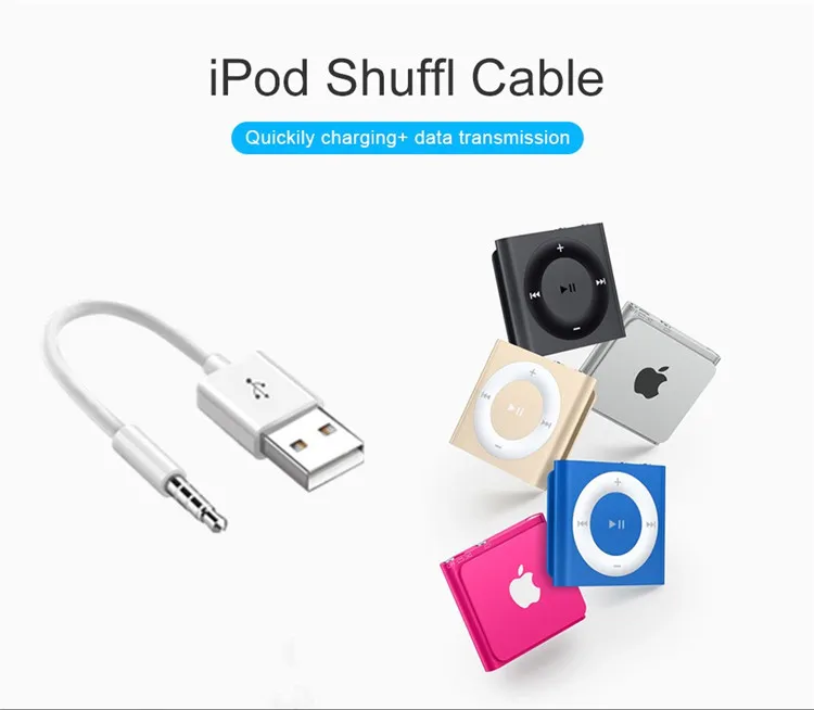 3,5-USB 2,0 кабель-конвертер 0,1 м разъем 3,5 мм кабель для зарядки и передачи данных для Apple iPod Shuffle 4-й 5-й 6-й 7-й разъем для usb-шнура