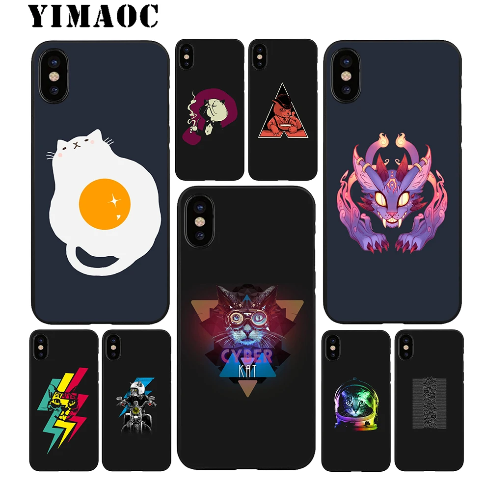 YIMAOC Amazing Cat Мягкий ТПУ Черный силиконовый чехол для iPhone X или 10 8 7 6 6S Plus 5 5S SE Xr Xs Max |