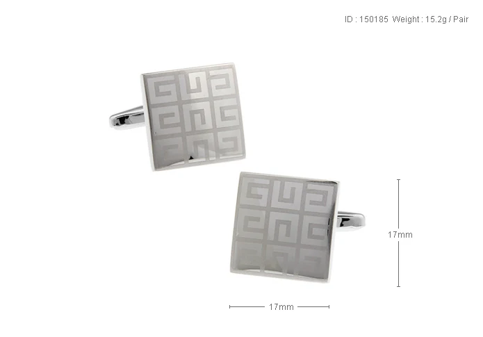 Бесплатная доставка Лазерные запонки Серебряный цвет медный лазер дизайн лучший