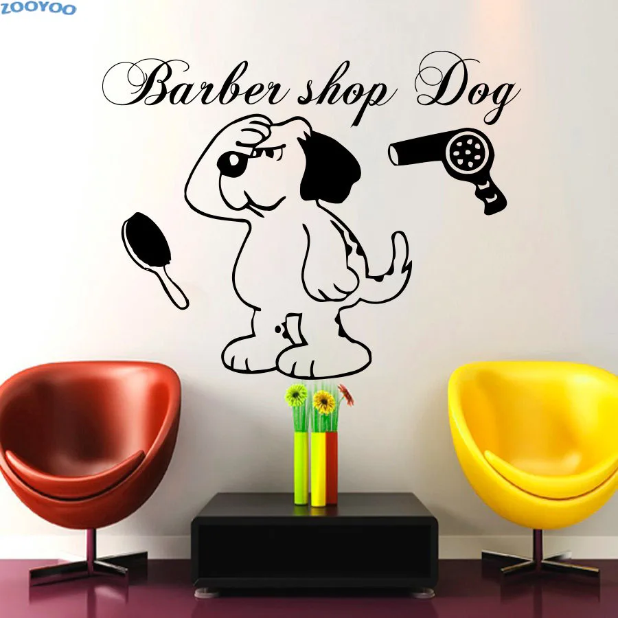 

ZOOYOO Парикмахерская собака наклейки на стену Pet салон Наклейка на стену домашний декор виниловая клейкая наклейка украшение для гостиной