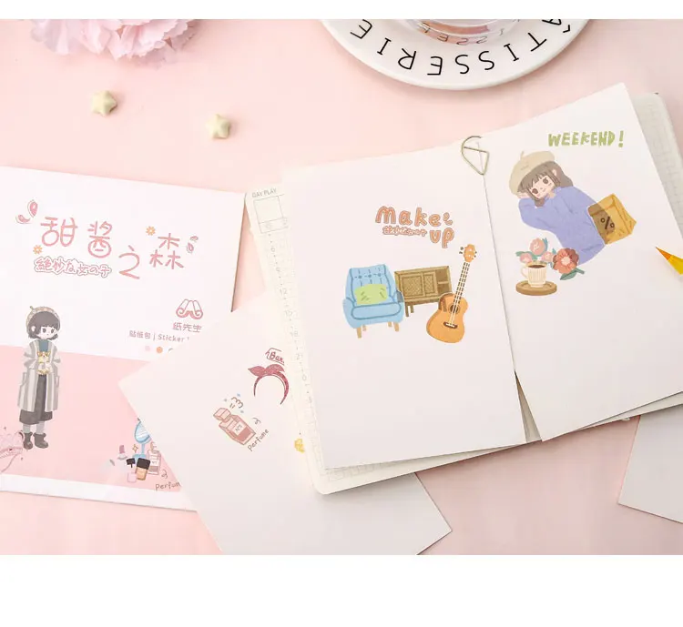 Mr. paper 8 видов конструкций 8 шт./партия японский конверт "кавай" Deco Наклейки Скрапбукинг пули журнал Популярные деко канцелярские наклейки