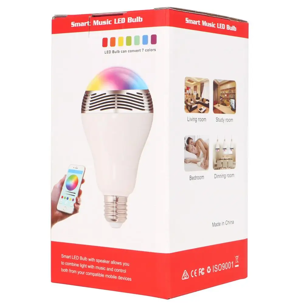 Мобильное приложение E27 управляет красочной музыкальной лампой светодиодной