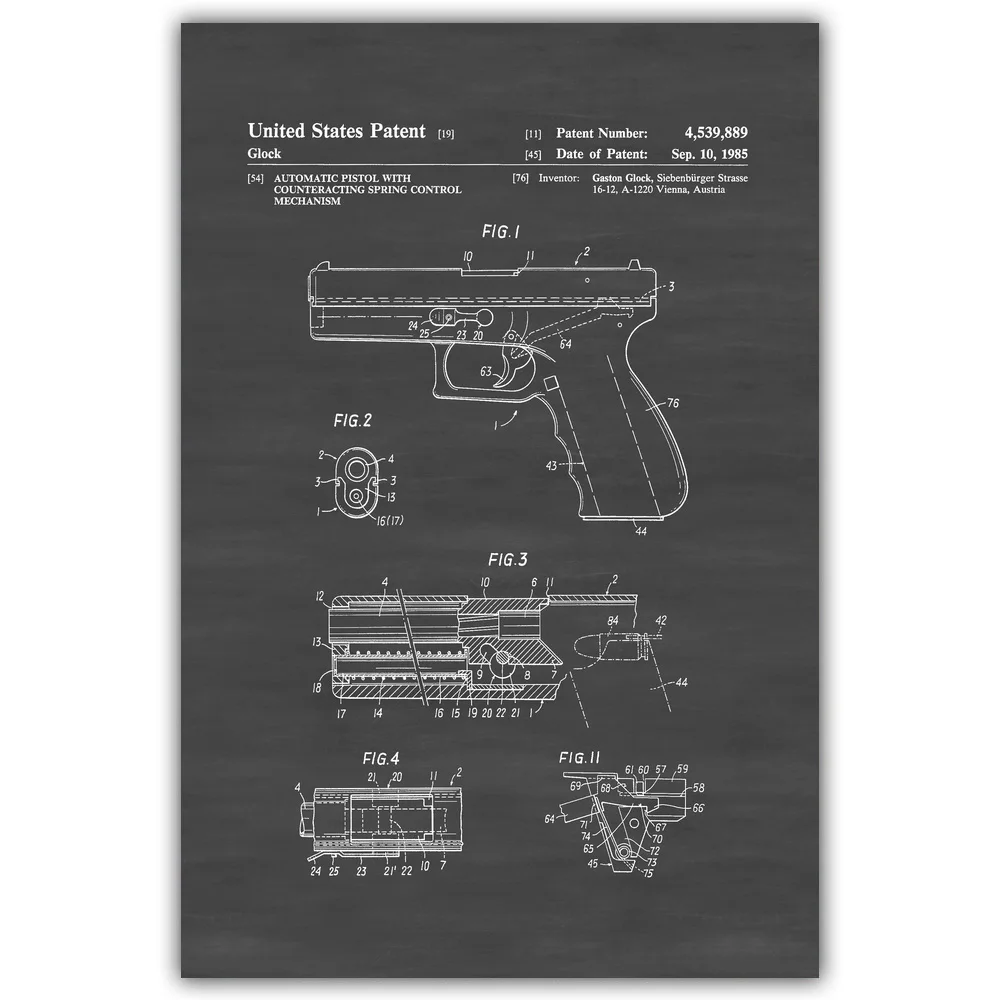 Пистолет Glock Luger пистолет M1 автомат для ружья Смит Вессон Томпсон Винчестер схема