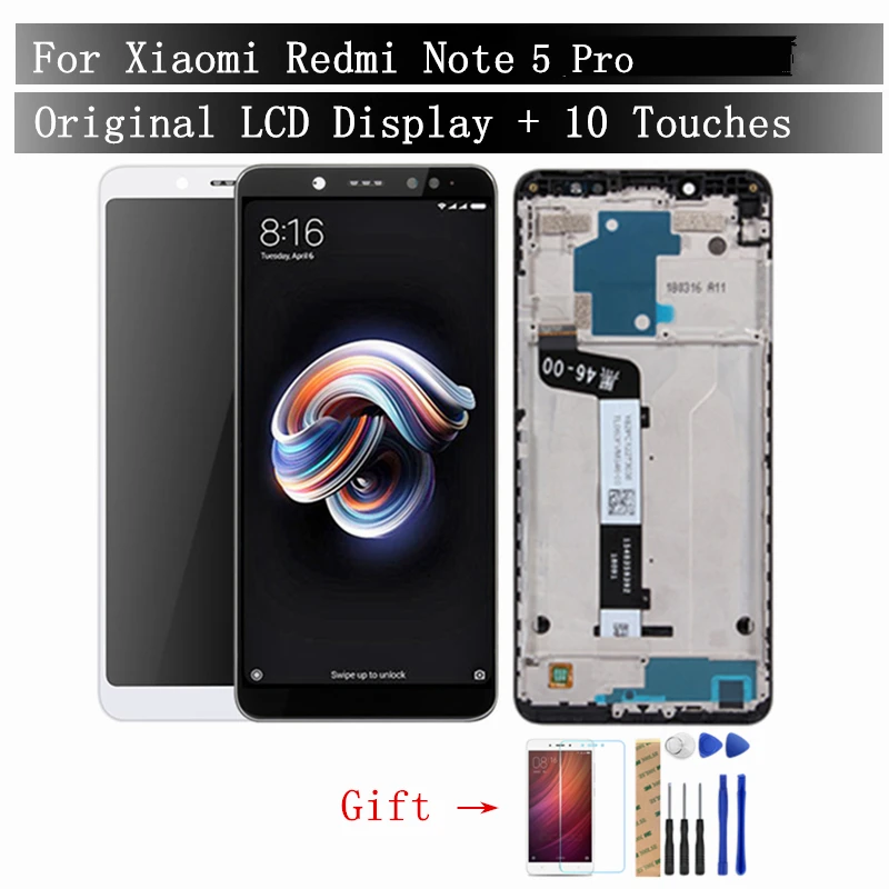 Оригинальный Redmi Note 5 Pro ЖК дисплей + рамка 10 точек сенсорный экран для Xiaomi