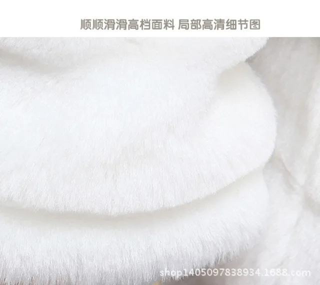 

Latest New Arrival Women Winter Warm White/Black V-neck Faux Fur Coat Free Shipping Short Coat Free Shipping