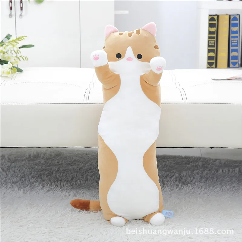 70CM 1 шт. милый кот поросенок кролик мультфильм плюшевые игрушки мягкие животные спящие длинные шеи декоративная подушка кукла 50~ 130 см Новинка - Цвет: 70CM