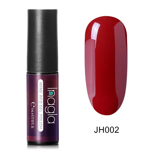 JH002 Inagla, 5 мл, винно-красный и телесный цвет, Гель-лак для ногтей, замачиваемый, светодиодный, УФ-гель, штамповка, лак для ногтей, гель-лаки для маникюра - Цвет: JH002