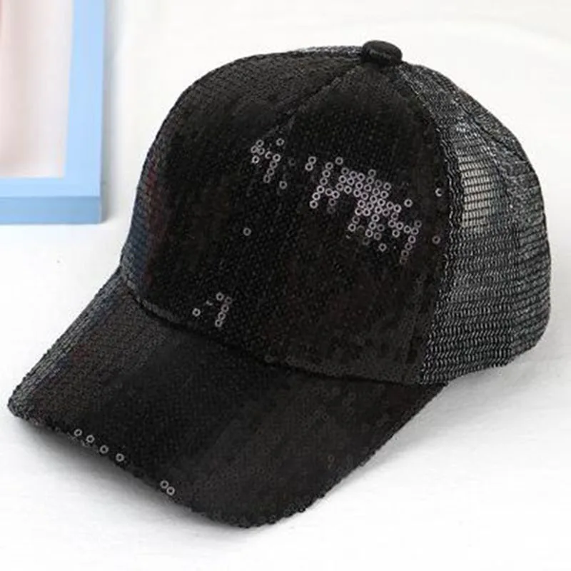 style 5 black Модные детские бейсболки с блестками для девочек и мальчиков, Детская кепка с ушками, милые летние детские регулируемые кепки в стиле хип-хоп - Цвет: style 5 black