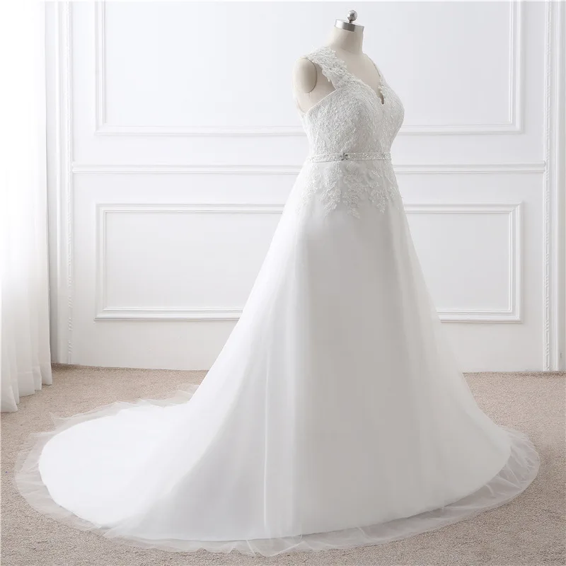 Vestido Де Noiva Casamento Sexy V Шеи Кружева Бальное платье Свадебное Платье На Заказ
