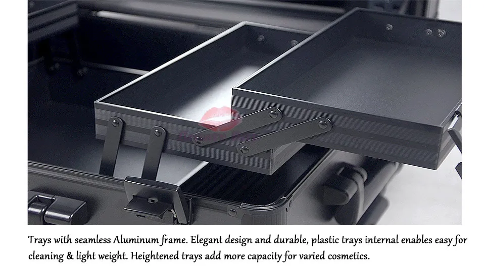 Профессиональный Алюминий макияж Чехол с светодиодный свет и съемные колеса без ножек