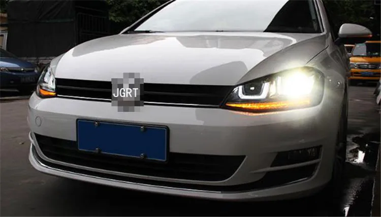 2 шт. автомобильный стиль светодиодный фары для VW Golf 7 2013- для Golf 7 Головной фонарь светодиодный DRL Объектив двойной луч H7 HID Xenon bi xenon объектив