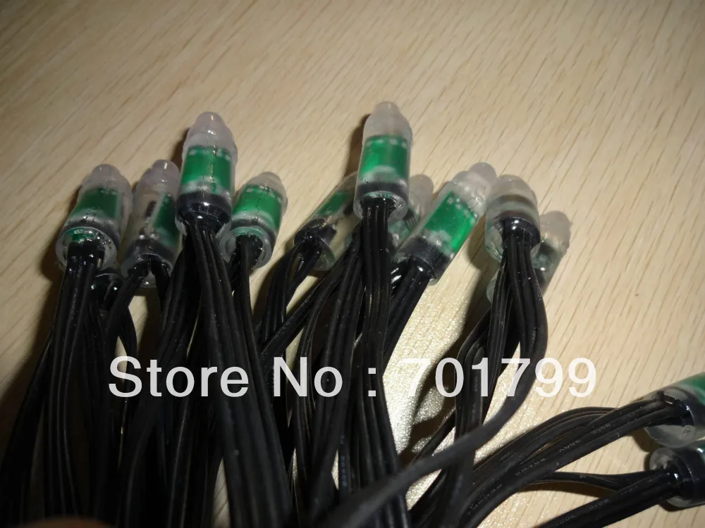 50 шт. DC5V вход IP68 12 мм TLS3001 светодиодный пиксельный свет все черные провода входной