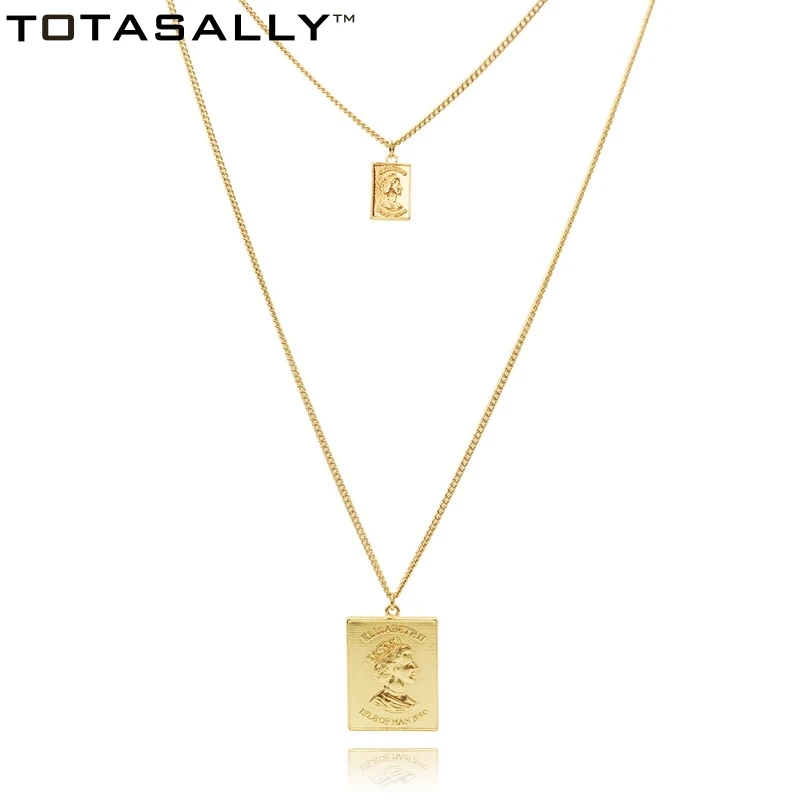 TOTASALLY металлические монеты королевы елипы резные подвески праздничные ожерелья